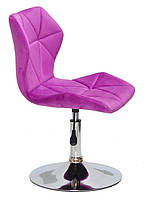 Стілець Greg CH-Base бузок В-1022 оксамит на хромованій опорі-бліні, поворотний із регулюванням висоти, фото 4