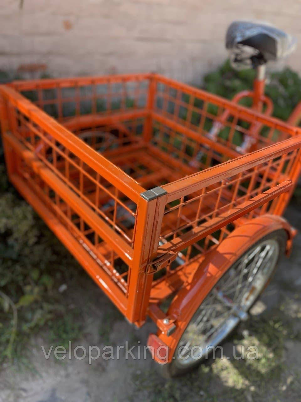 Взрослый трехколесный грузовой велосипед Ukrbike (Украина) велорикша c амортизаторами двухподвесный - фото 10 - id-p1382995691