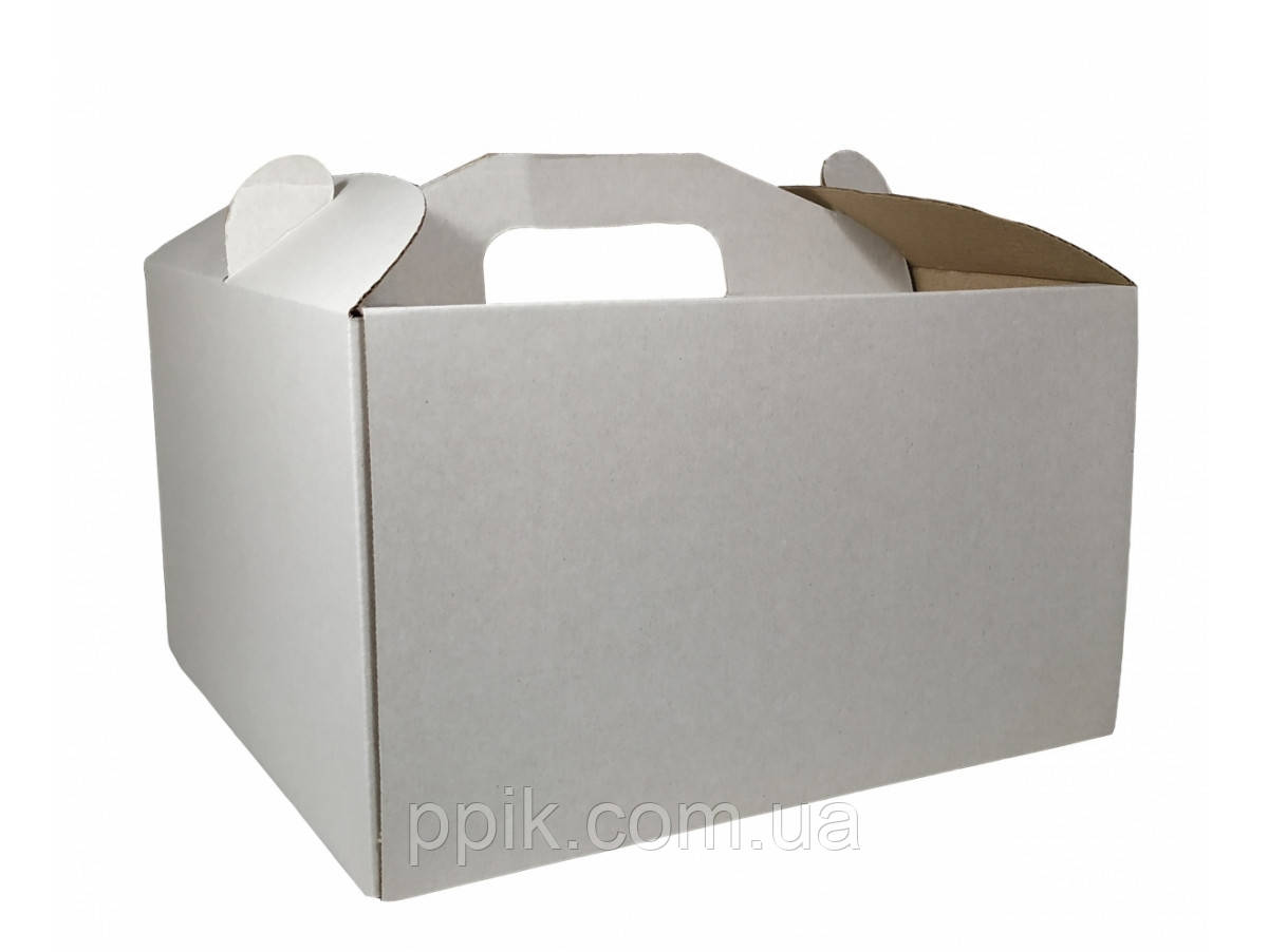 Картонна коробка для торта 3 штуки (400*400*300)
