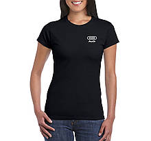Жіноча бавовняна футболка Ауді (Audi) з брендовим логотипом,