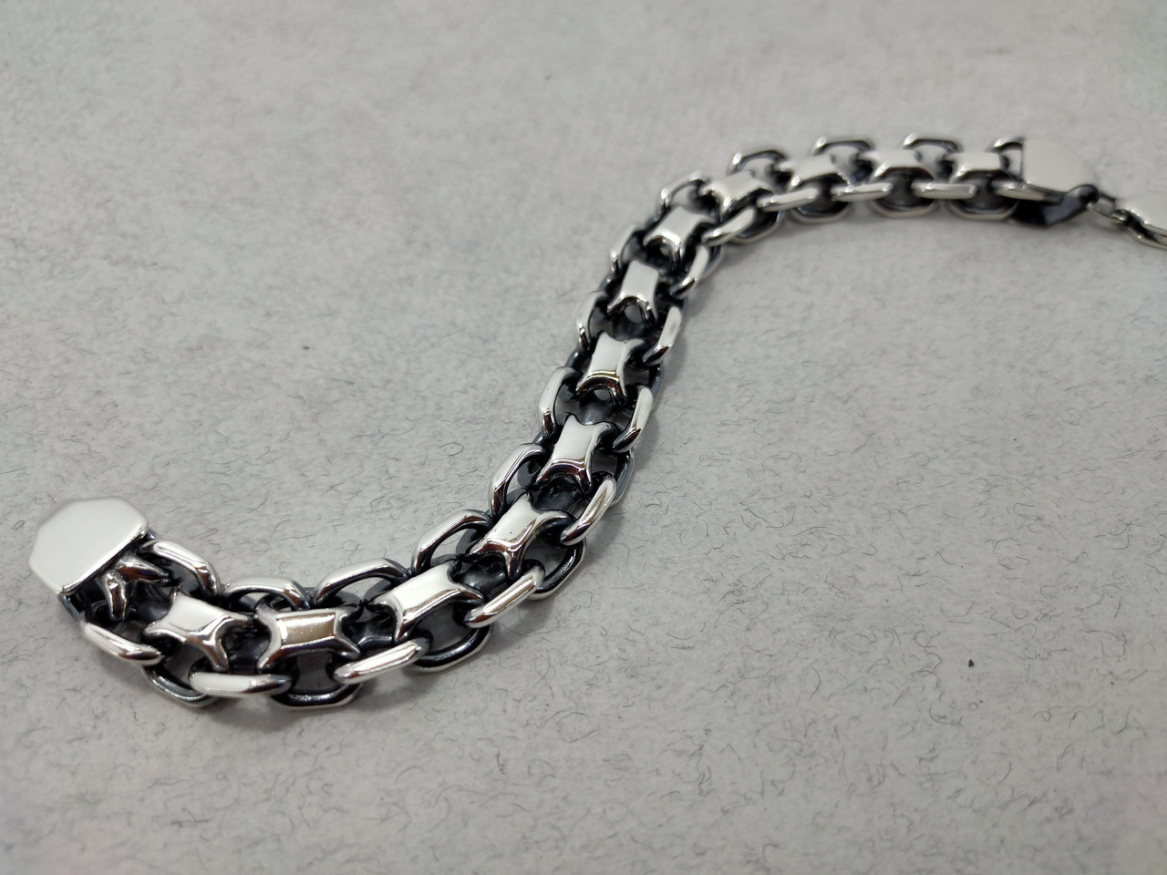 Срібний браслет якірного плетіння подвійний (подвійний якір), 20 см., 61 гр.