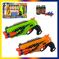 Детский набор оружия 2 безопасных пистолета с мягкими пулями и мишенями FX5068-78, бластеры автоматы для детей
