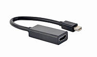 Адаптер Cablexpert mini DisplayPort - HDMI (M/F), 0.15 м, Black (A-mDPM-HDMIF-02)