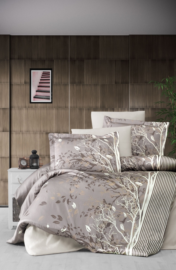 Турецьке Постільна Білизна La Romano Cotton Satin Living Brown, фото 1