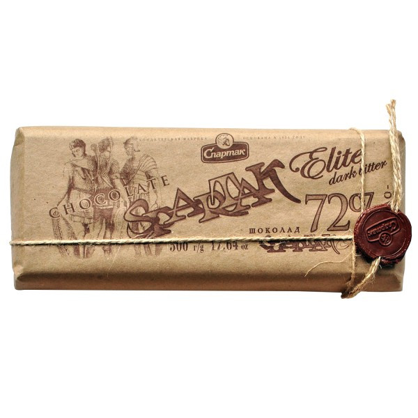 Шоколад Спартак Гіркий Елітний 72 % Spartak Chocolate 500 г Білорусь (опт 5 шт)