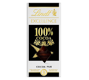 Шоколад Чорний Ліндт Экселенс 100 % Cacao Pur Lindt Excellence 50 г Швейцарія