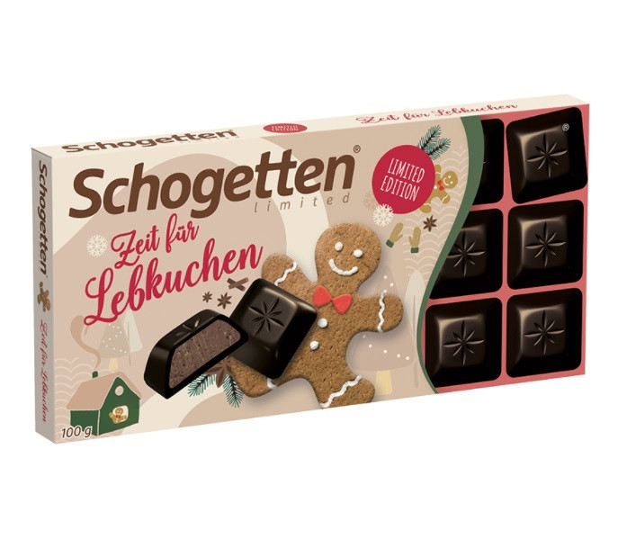 Шоколад Чорний з Імбирними Пряниками Schogetten Gingerbread 100 г Німеччина (15шт/1 ящ)