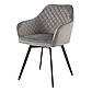Стілець поворотний Vetro Mebel R-63 сірий велюр з підлокітниками на чотирьох ніжках, фото 3