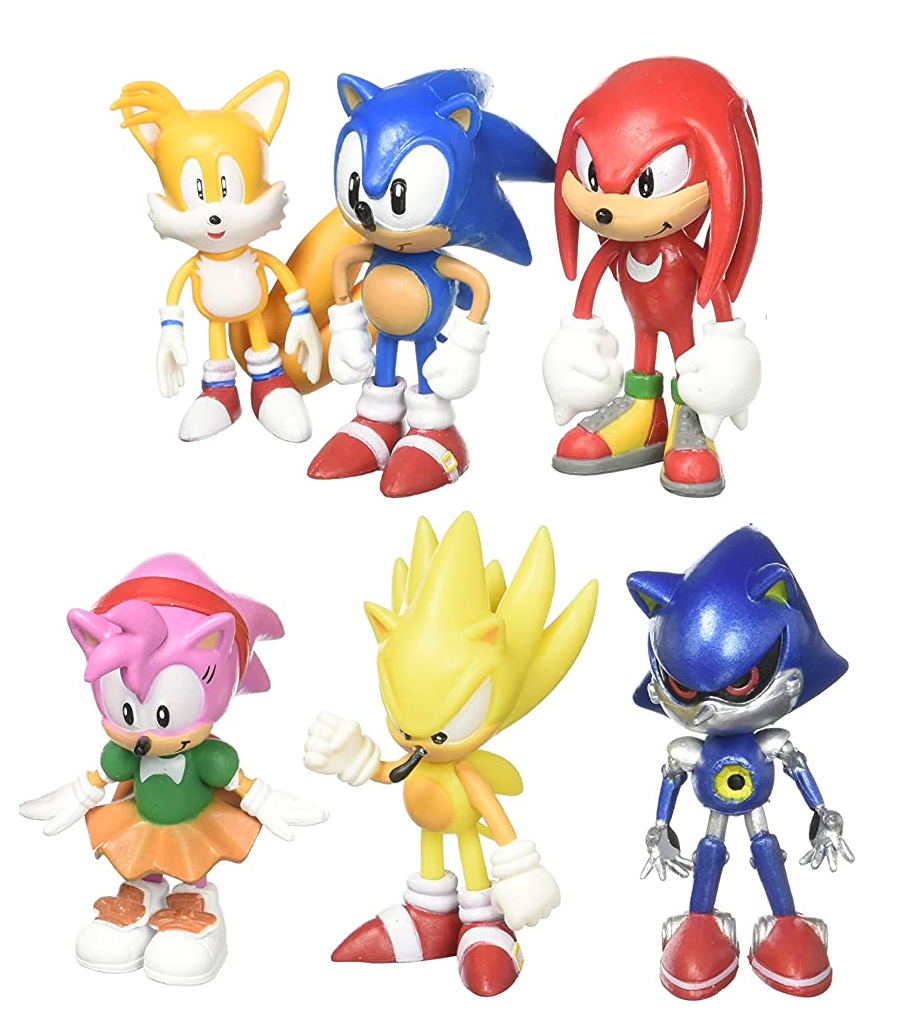 Набір фігурок Класичний Їжачок Супер Соник, 6в1, 7 см - Classic Sonic the Hedgehog