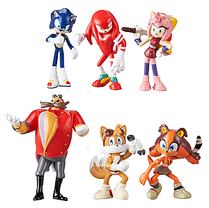 Набір фігурок Їжачок Супер Сонік 6в1, 7 см — Sonic the Hedgehog