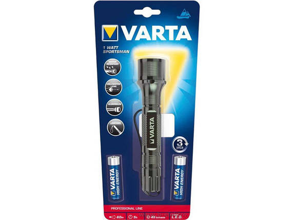 Ліхтар VARTA Professional Line 1 Watt Sportsman LED 2AA 18626, фото 2