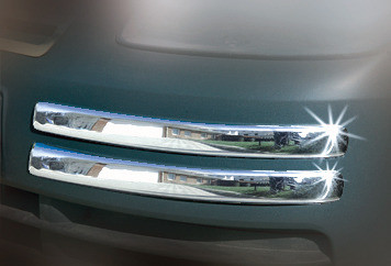 Куточки на передній бампер (4 шт, нерж) Carmos - Турецька сталь для Volkswagen Caddy 2004-2010 рр