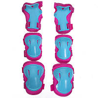 Защита подростковая для роликов (наколенники налокотники перчатки) HP-SP-B004 синий S (3-7 лет): Gsport M, Розовый