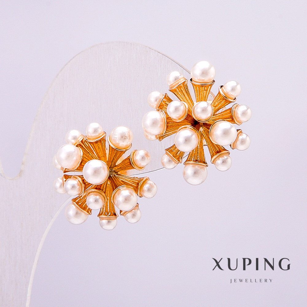 Сережки Xuping Позолота 18к з перлинами 19х20мм + -