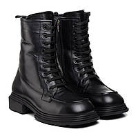 Ботинки женские кожаные черные на шнуровке Guero 40