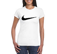 Жіноча бавовняна футболка Найк (Nike) з брендовим логотипом,