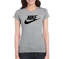 Жіноча бавовняна футболка Найк (Nike) з брендовим логотипом,
