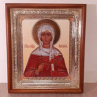 Икона Варвара святая великомученица, лик 15х18 см, в светлом прямом деревянном киоте