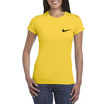 Жіноча бавовняна футболка Найк (Nike) з брендовим логотипом,