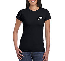 Жіноча бавовняна футболка Найк (Nike) з брендовим логотипом,