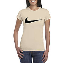 Жіноча бавовняна футболка Найк (Nike) з брендовим логотипом,