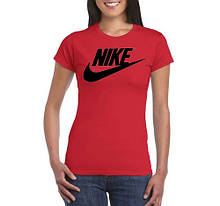 Жіноча бавовняна футболка Найк (Nike) з брендовим логотипом,