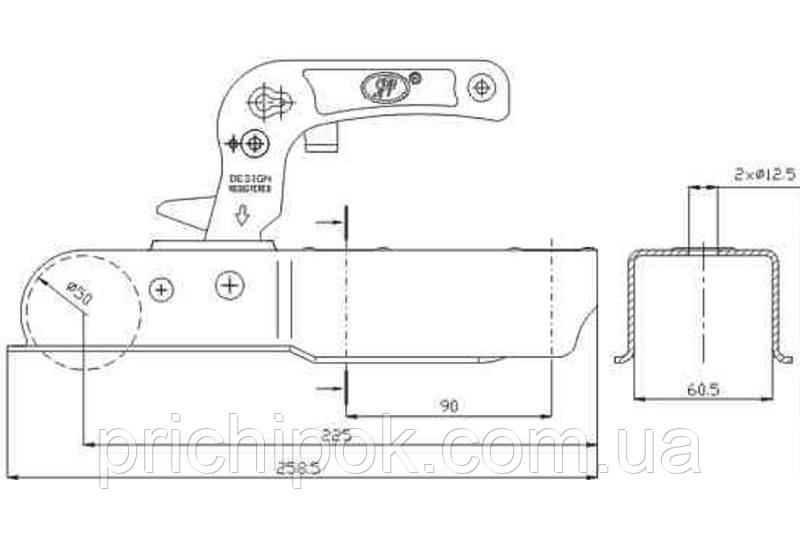 Зчепний пристрій SPP ZSK-750I на квадратний динулий 60 мм - фото 2 - id-p225991442