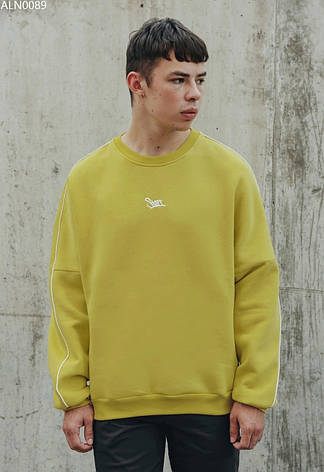 Свитшот мужской Staff lime logo oversize fleece лимонный ALN0089, фото 2