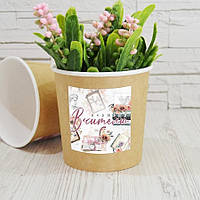 Крафт стакан БЕЗ КРИШКИ, Першому Вчителю, висота 10,6 см діаметр 11,5 см