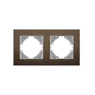 VIDEX BINERA Рамка шоколадний алюміній на 2 місця горизонтальна