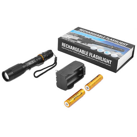 Ліхтар Police 2804-T6, ЗУ 220V, 2x18650, zoom, затискач, Box, фото 3