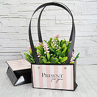 Флористична сумочка PRESENT FOR YOU, з ручкою 16 см на 7 см на 10 см