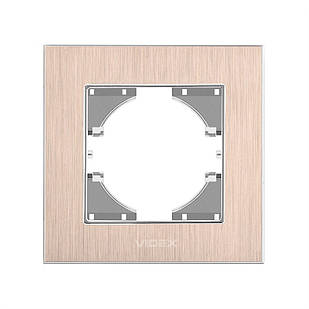 VIDEX BINERA Рамка мідний алюміній одинарна горизонтальна