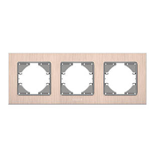 VIDEX BINERA Рамка мідний алюміній на 3 місця горизонтальна