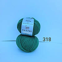Пряжа Gazzal Wool 175 (Газал Вул 175) - 318 зеленый