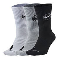 Носки баскетбольные Nike Everyday Crew Basketball Socks 3 пары белые-серые-черные (DA2123-902)