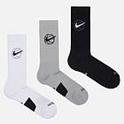 Шкарпетки баскетбольні Nike Everyday Crew Basketball Socks 3 пари білі-сірі-чорні (DA2123-902), фото 4