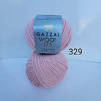 Пряжа Gazzal Wool 175 (Газал Вул 175) - 329 светло розовый