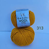 Пряжа Gazzal Wool 175 (Газал Вул 175) - 313 горчичный