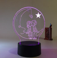 3D світильник-нічник «Любов» Creative 3D 7 кольорів