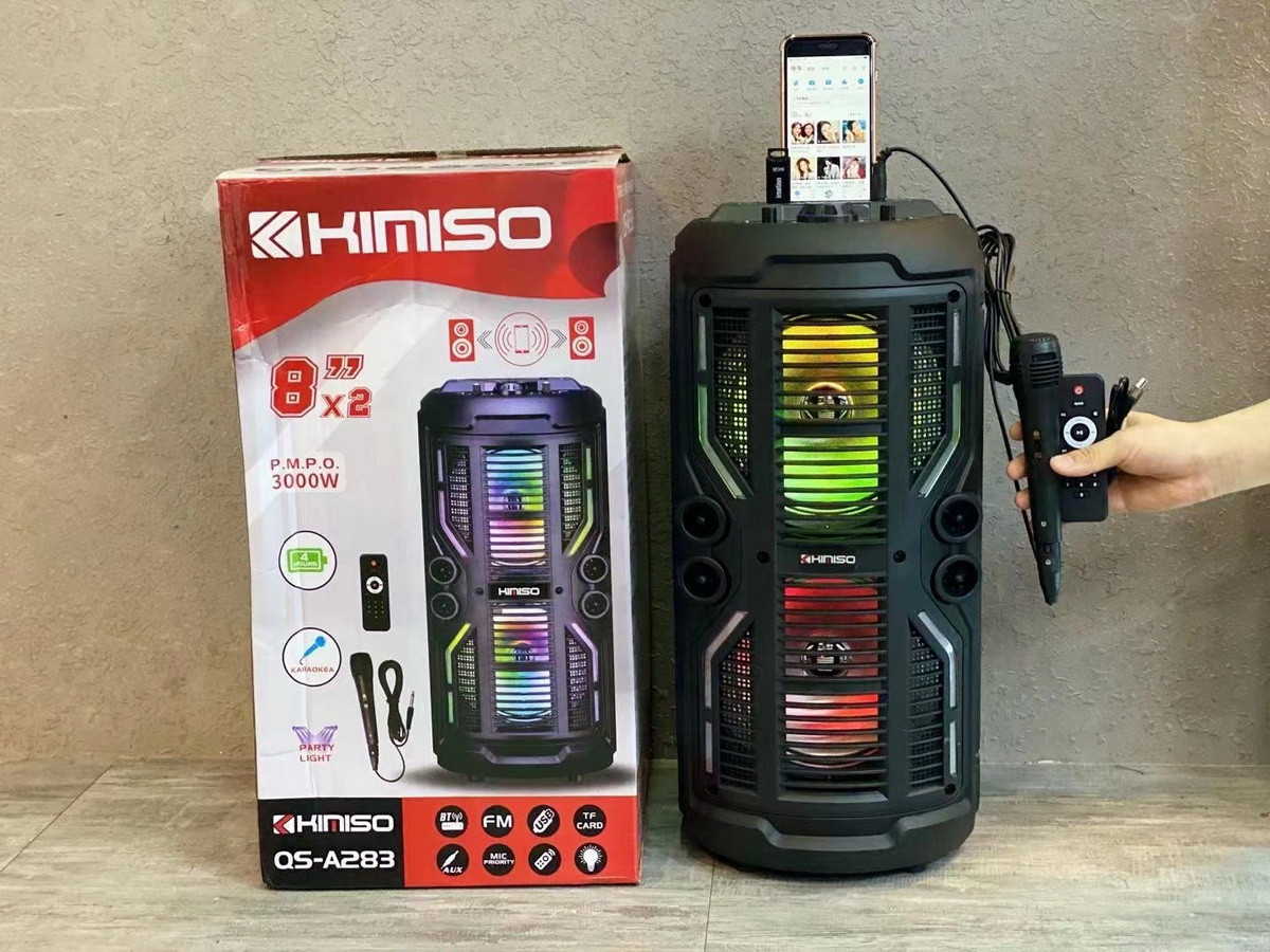 Колонка акумуляторна KIMISO QS-А283 з мікрофоном (100W/USB/BT/FM/TWS), фото 1