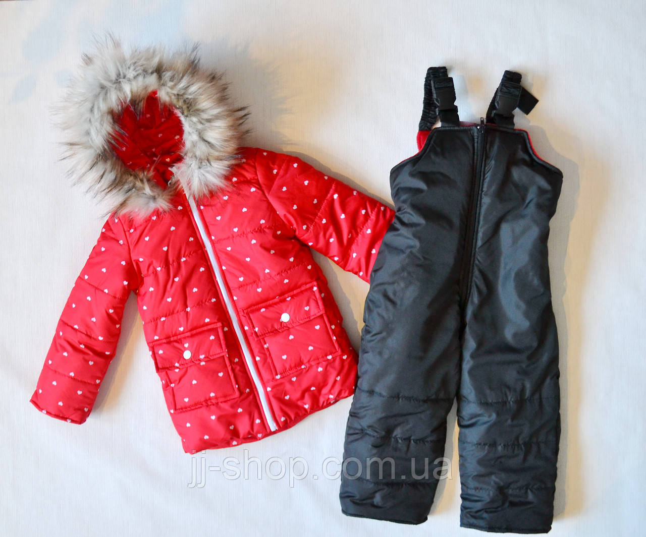 Дитячий зимовий комбінезон для дівчинки 92 розмір, червоного кольору