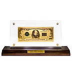 Банкнота на підставці 1000 USD (долар) золото 14,5х28 см, фото 2