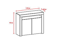 Комод глянцевий для вітальні / передпокою / коридору /спальні Mex 108 Accord, колір білий /білий глянець, фото 2