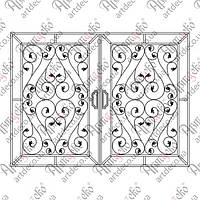 Кованые ворота. (КВ-21) КОМПЛЕКТ ЭЛЕМЕНТОВ 2600х1950