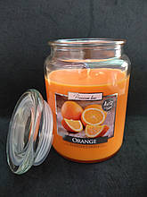 Свічка ароматизована в посудині AURA Bispol із запахом Апельсина 500 г час горіння 100 годин