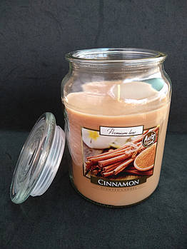 Свічка ароматизована в посудині AURA Bispol із запахом Кориці 500 г час горіння 100 годин