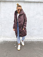 Жіноча зимове об'ємна куртка зефирка на силіконі з капюшоном (Норма), фото 4