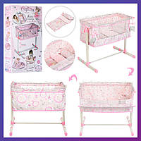 Игрушечная кроватка манеж для куклы DeCuevas 51234 кроватка для ляльки розовая