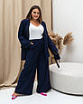 Модні жіночі брюки розмір плюс Кюлоти темно-сині (48-62), фото 6